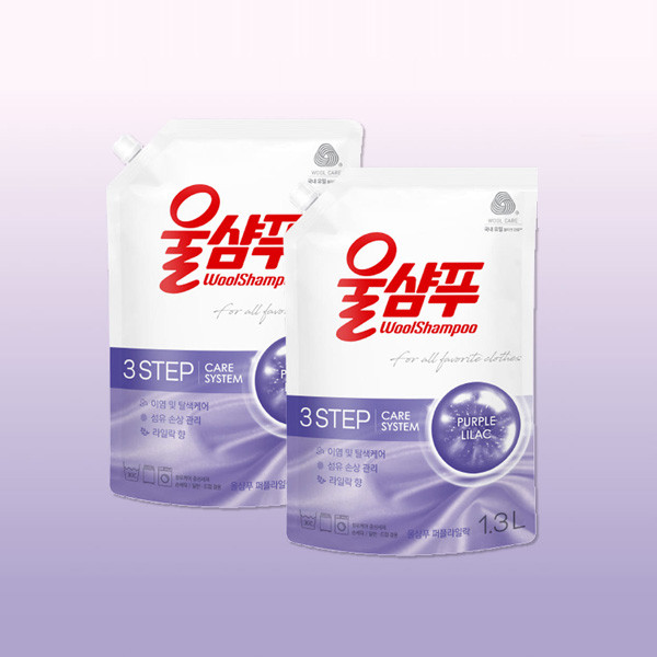 울샴푸 중성세제 1.3L파우치X2개 퍼플라일락 | 이으미